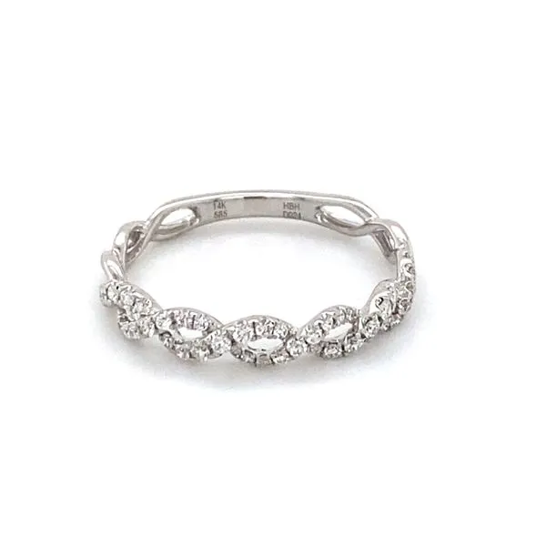 14K White Gold Diamond Twist Band Gray's Jewelers Bespoke Saint James, NY