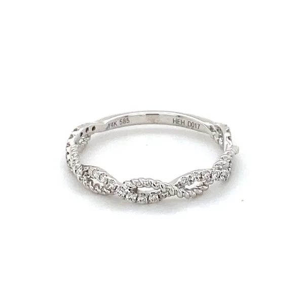 14K White Gold Diamond Twist Band Gray's Jewelers Bespoke Saint James, NY