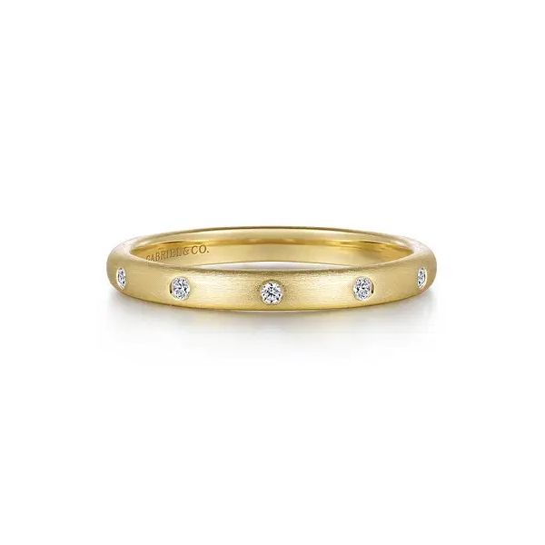 14K Yellow Gold Diamond Stackable Ladies Ring Gray's Jewelers Bespoke Saint James, NY