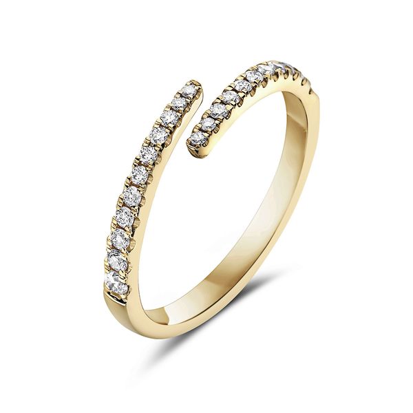 14K Yellow Gold Diamond Bypass Ring Gray's Jewelers Bespoke Saint James, NY