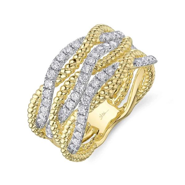 14K Yellow Gold Diamond Twisted Ring Gray's Jewelers Bespoke Saint James, NY