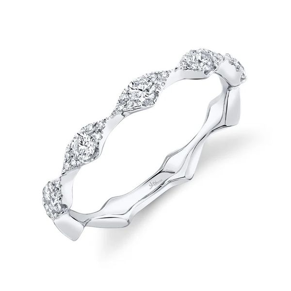 14K White Gold Diamond Band Gray's Jewelers Bespoke Saint James, NY