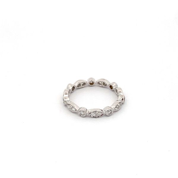 18K White Gold Marquise and Round Shape Eternity Band with Diamonds Gray's Jewelers Bespoke Saint James, NY