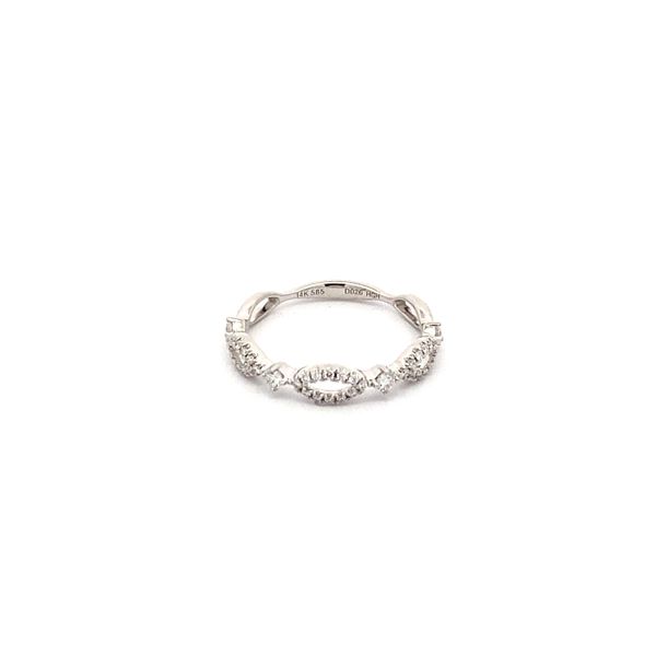 14K White Gold Diamond Twist Stackable Ring Gray's Jewelers Bespoke Saint James, NY