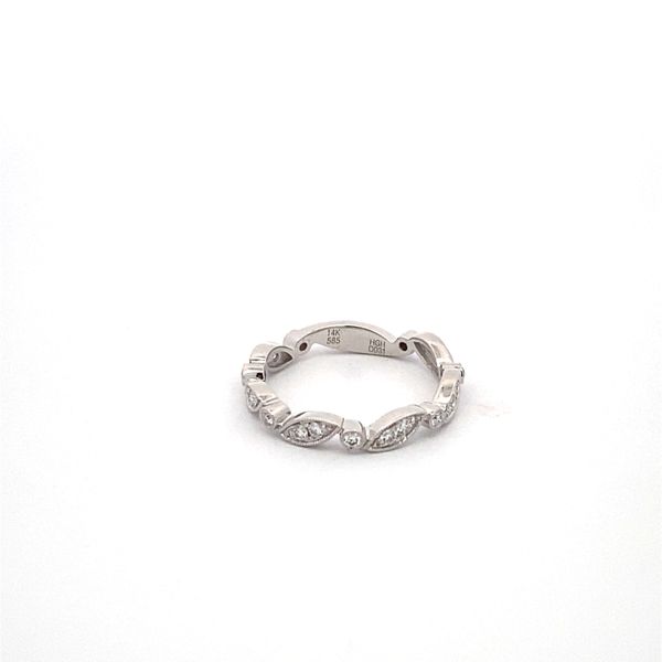 14K White Gold Diamond Twist with Milgrain Ring Gray's Jewelers Bespoke Saint James, NY