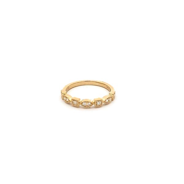 14K Yellow Gold Ring with Square and Marquise Shapes with Round Diamonds Gray's Jewelers Bespoke Saint James, NY