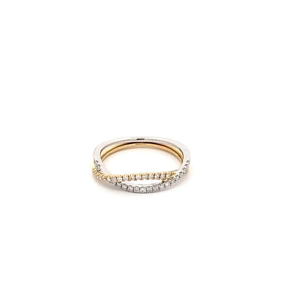 14K Yellow and White Gold Diamond Twist Ring Gray's Jewelers Bespoke Saint James, NY