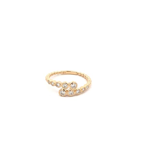 14K Yellow Gold Bezel Set Diamond Bypass Ring Gray's Jewelers Bespoke Saint James, NY