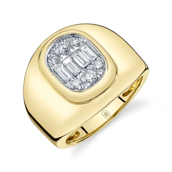 14K Yellow Gold Diamond Baguette Ring Image 2 Gray's Jewelers Bespoke Saint James, NY