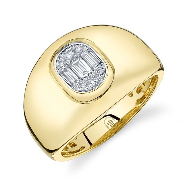 14K Yellow Gold Diamond Baguette Ring Image 2 Gray's Jewelers Bespoke Saint James, NY