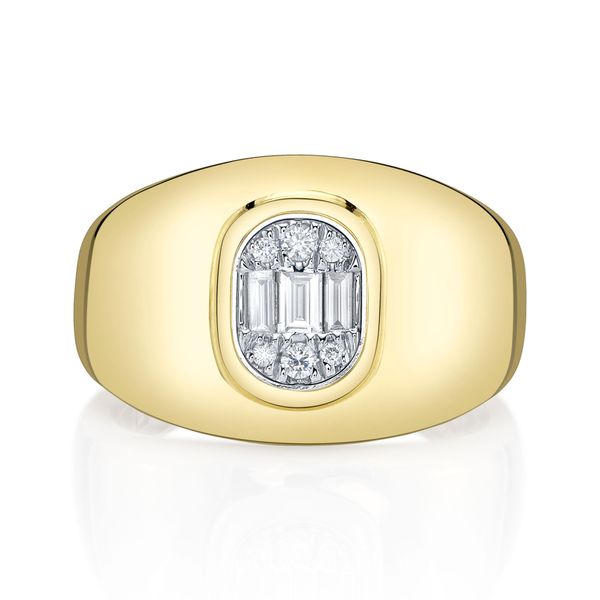 14K Yellow Gold Diamond Baguette Ring Gray's Jewelers Bespoke Saint James, NY