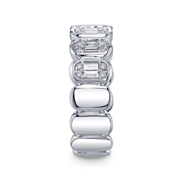 14K White Gold Diamond Baguette Band Image 4 Gray's Jewelers Bespoke Saint James, NY