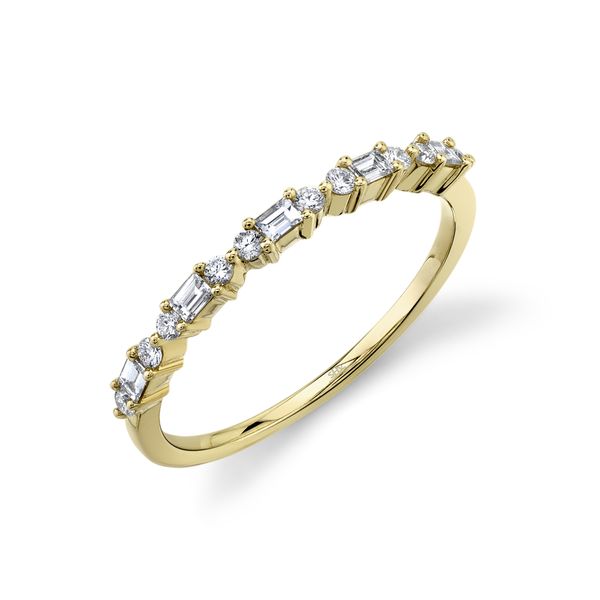 14K Yellow Diamond Round and Baguette Band Gray's Jewelers Bespoke Saint James, NY