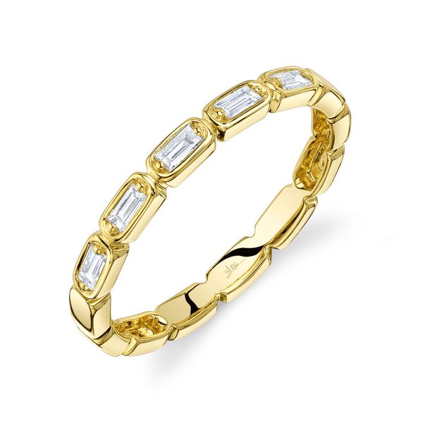 14K Yellow Gold Diamond Baguette Band Gray's Jewelers Bespoke Saint James, NY