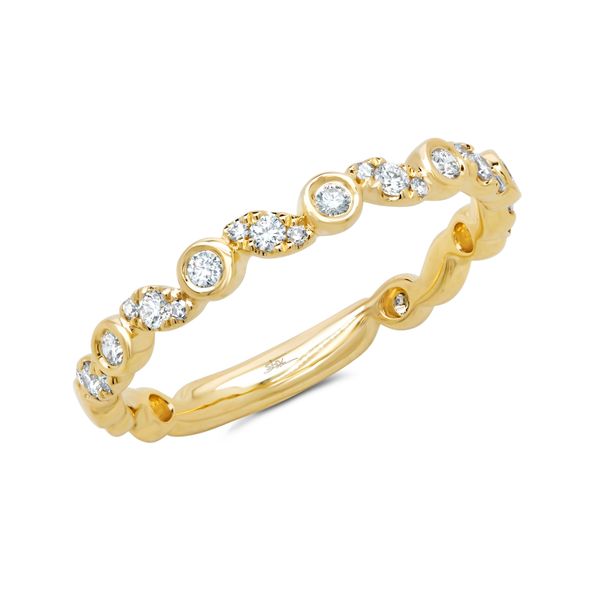 14K Yellow Gold Diamond Bezel Ring Gray's Jewelers Bespoke Saint James, NY