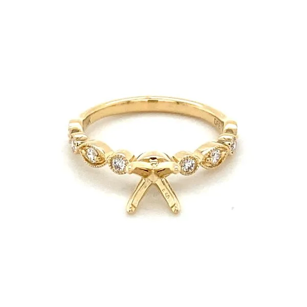14k Yellow Gold Diamond Semi Mount Engagement Ring 0.23 Total Diamond Carat Weight Gray's Jewelers Bespoke Saint James, NY
