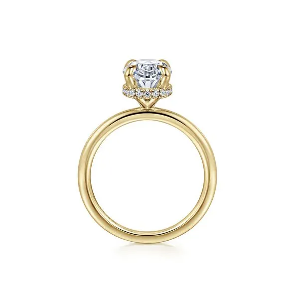 14K YELLOW GOLD OVAL DIAMOND ENGAGEMENT RING SEMI-MOUNTING Image 2 Gray's Jewelers Bespoke Saint James, NY