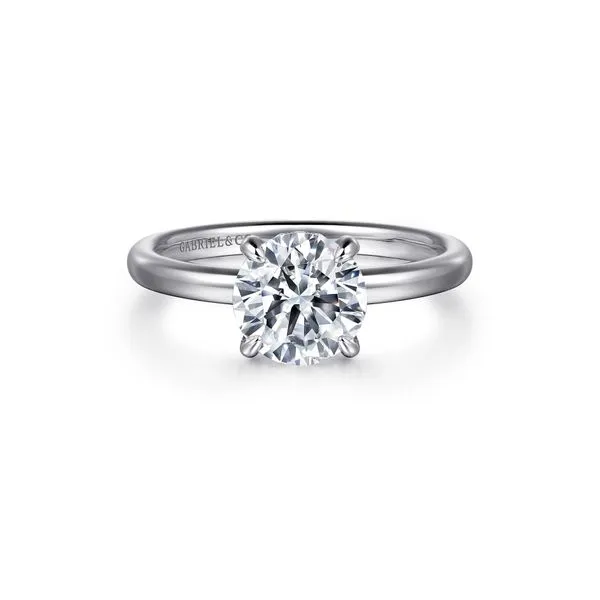14K WHITE GOLD ROUND DIAMOND ENGAGEMENT SEMI-MOUNTING Gray's Jewelers Bespoke Saint James, NY