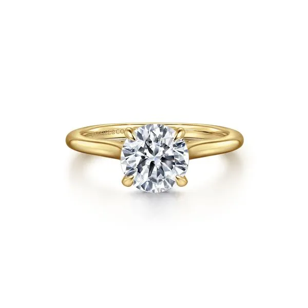 14K YELLOW GOLD ROUND DIAMOND CLASSIC COLLECTION ENGAGEMENT RING Gray's Jewelers Bespoke Saint James, NY