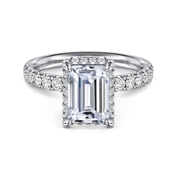 14K White Gold Diamond Engagement Ring Semi-Mounting Gray's Jewelers Bespoke Saint James, NY