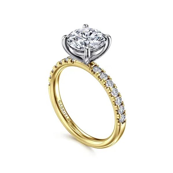 14K Yellow and White Gold Diamond Engagement Ring Semi-Mounting Image 3 Gray's Jewelers Bespoke Saint James, NY