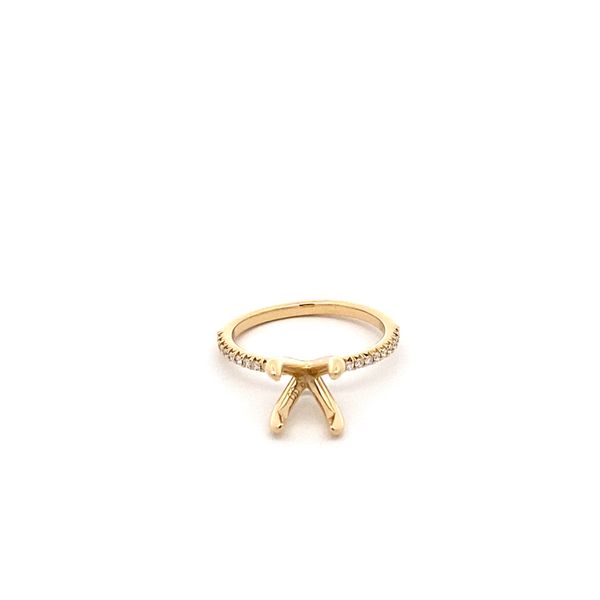 14K Yellow Gold Diamond Semi-Mount Engagement Ring Gray's Jewelers Bespoke Saint James, NY