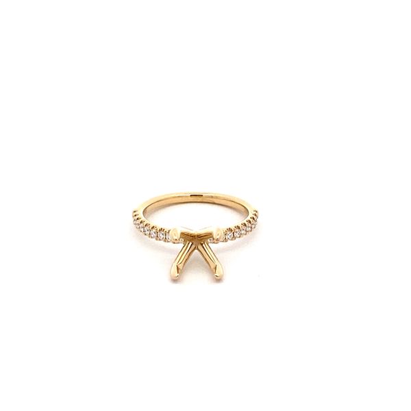 14K Yellow Gold Diamond Semi-Mount Engagement Ring Gray's Jewelers Bespoke Saint James, NY