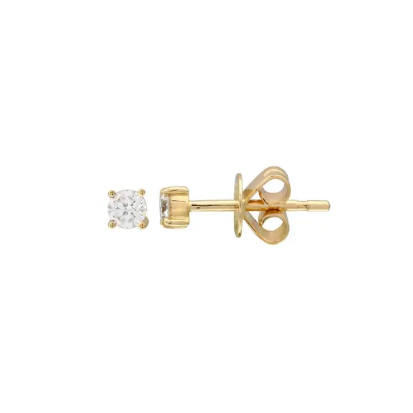 14K Yellow Gold Diamond Stud Earrings Gray's Jewelers Bespoke Saint James, NY