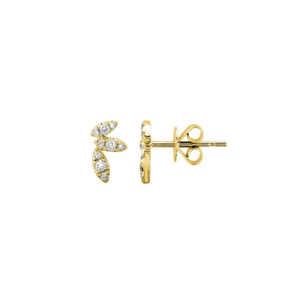 14k Yellow Gold Diamond Stud Earrings Gray's Jewelers Bespoke Saint James, NY