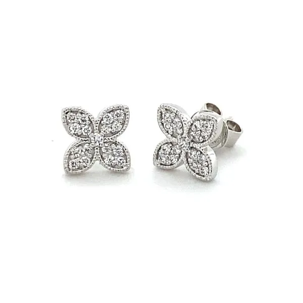 18K WHITE GOLD DIAMOND STUD EARRINGS Gray's Jewelers Bespoke Saint James, NY