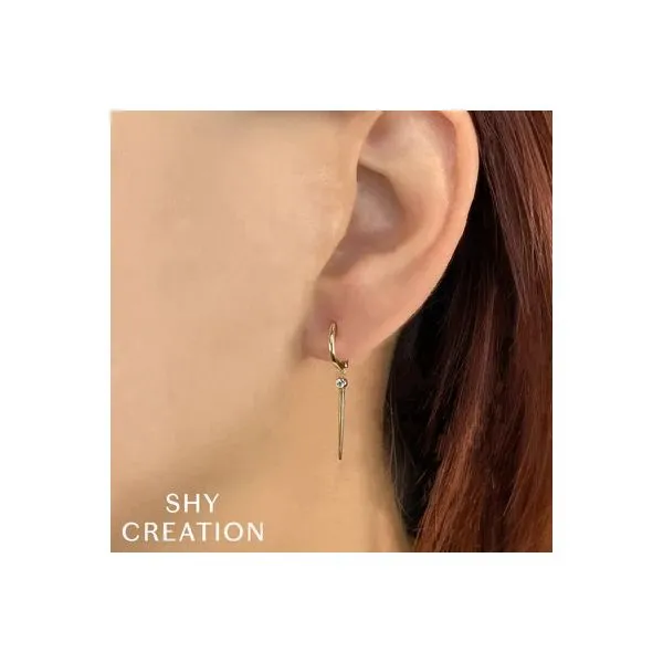14K Yellow Gold Diamond Bezel Huggie Earrings Image 2 Gray's Jewelers Bespoke Saint James, NY