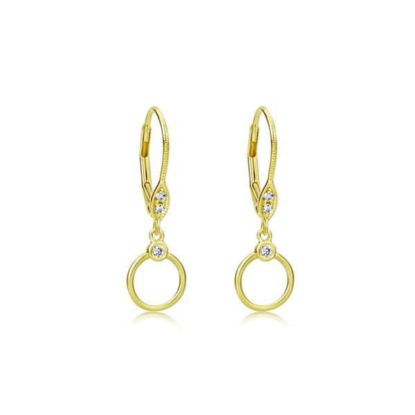 14K Brushed Yellow Gold Drop Earrings Gray's Jewelers Bespoke Saint James, NY