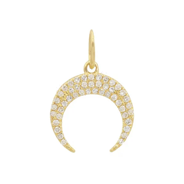 14k Yellow Gold Horn Diamond Necklace Charm Gray's Jewelers Bespoke Saint James, NY