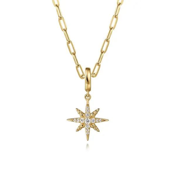 14K Yellow Gold Diamond Star Charm Image 3 Gray's Jewelers Bespoke Saint James, NY