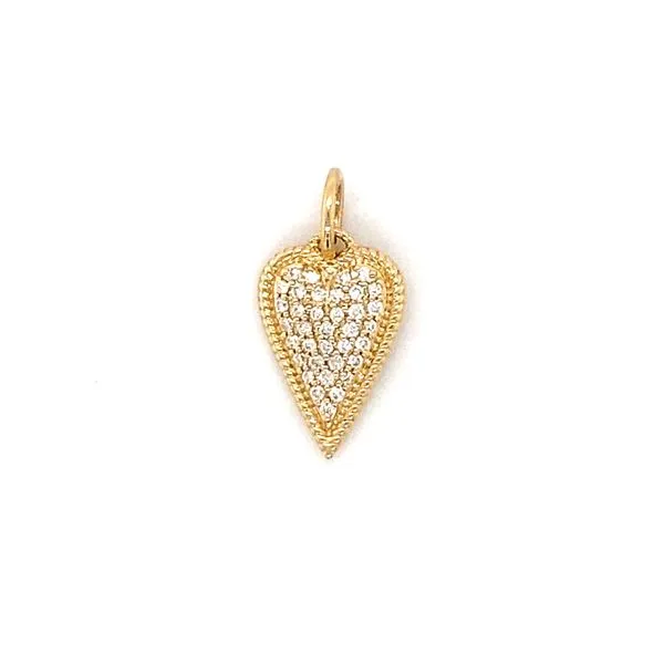 14K Yellow Gold Diamond Heart Charm Gray's Jewelers Bespoke Saint James, NY