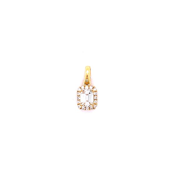 18K Yellow Gold Emerald-cut Diamond Pendant Gray's Jewelers Bespoke Saint James, NY