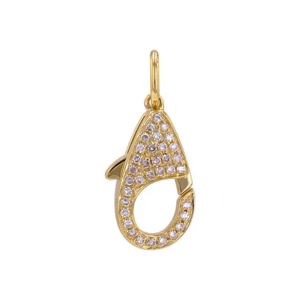14K Yellow  Gold Diamond Lobster Necklace Pendant Gray's Jewelers Bespoke Saint James, NY