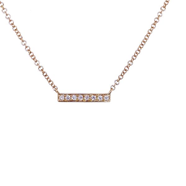 14k Yellow Gold Diamond Bar Necklace 16-18
