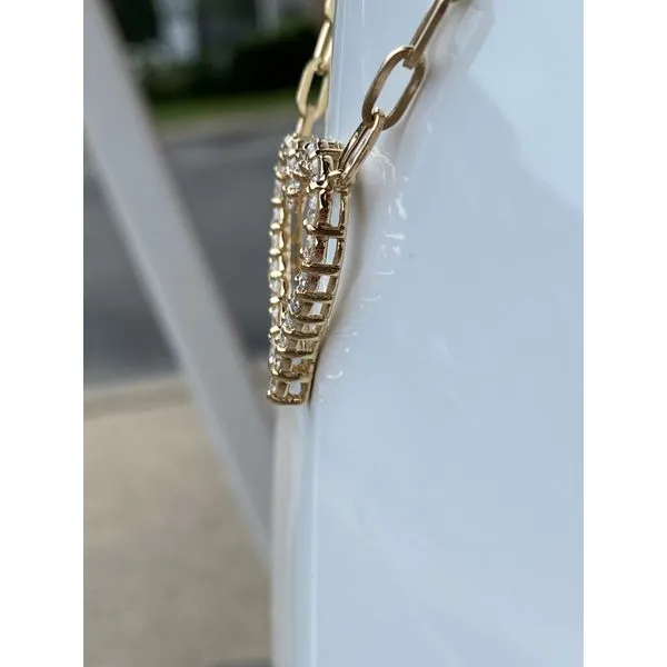 14k Diamond Heart with Paperclip chain. Image 3 Gray's Jewelers Bespoke Saint James, NY