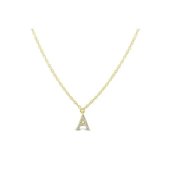 14K YELLOW GOLD DIAMOND NECKLACE - INITIAL A Gray's Jewelers Bespoke Saint James, NY