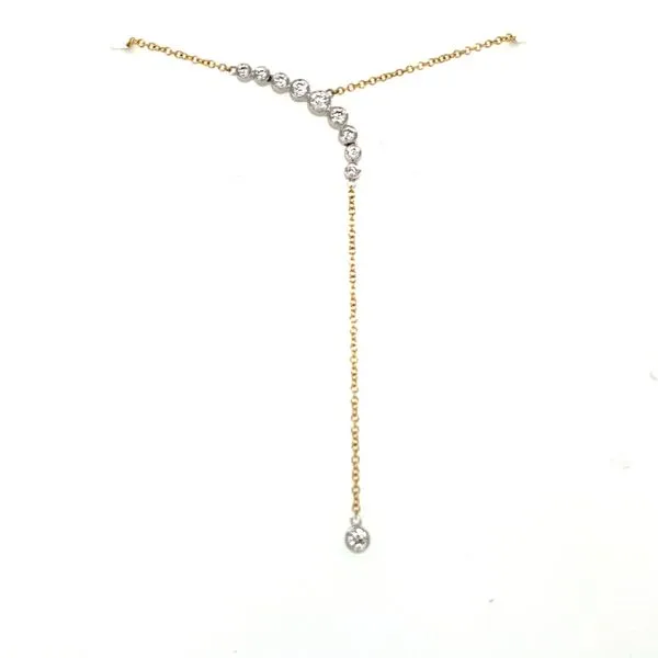 14 Karat Two-tone Diamond Drop Necklace Gray's Jewelers Bespoke Saint James, NY