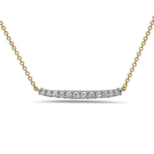 14K Two-tone Diamond Bar Necklace Gray's Jewelers Bespoke Saint James, NY