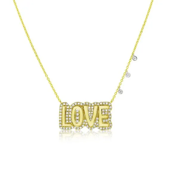 14K Yellow Gold Love Bubble Diamond Necklace Gray's Jewelers Bespoke Saint James, NY