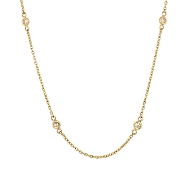 14K Yellow Gold Diamond By The Yard Necklace Gray's Jewelers Bespoke Saint James, NY