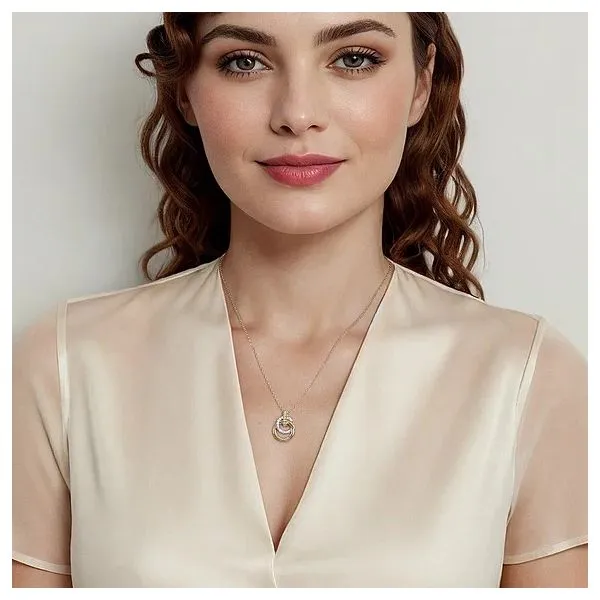 14K White & Yellow Gold Bujukan Diamond Pendant Necklace Image 3 Gray's Jewelers Bespoke Saint James, NY