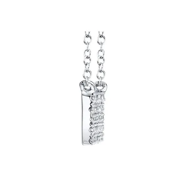 14K White Gold Diamond Pave Bar Necklace Image 2 Gray's Jewelers Bespoke Saint James, NY