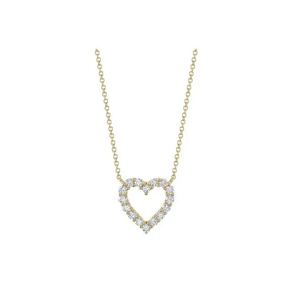 14K Yellow Gold Open Heart Diamond Necklace similar item image