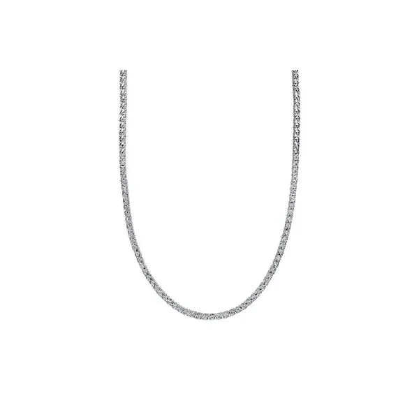 14K White Gold Diamond Tennis Necklace Image 2 Gray's Jewelers Bespoke Saint James, NY