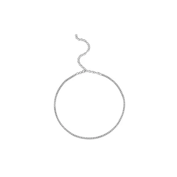 14K White Gold Diamond Tennis Necklace Gray's Jewelers Bespoke Saint James, NY