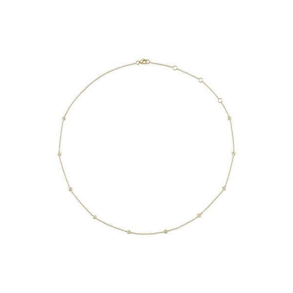 14K Yellow Gold Diamonds By The Yard Necklace Gray's Jewelers Bespoke Saint James, NY